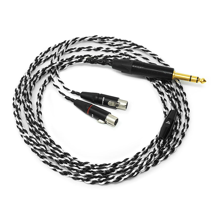 Silver and White premium cable with single ended connector