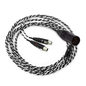 Silver and White premium cable with balanced connector